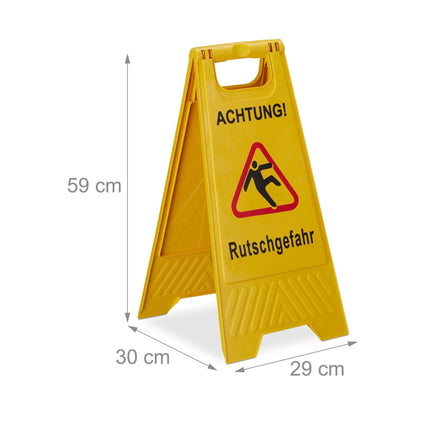 Stand-up display for slip hazard in a set of 3