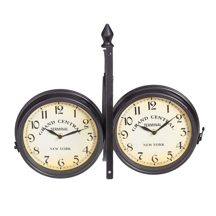 Station clock double-sided