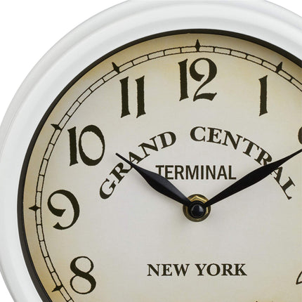 Station clock double-sided in white