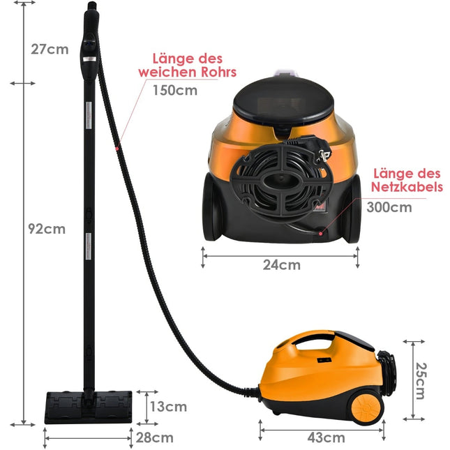 Steam Cleaner 2000W with 18 Accessories, 1.5L Tank