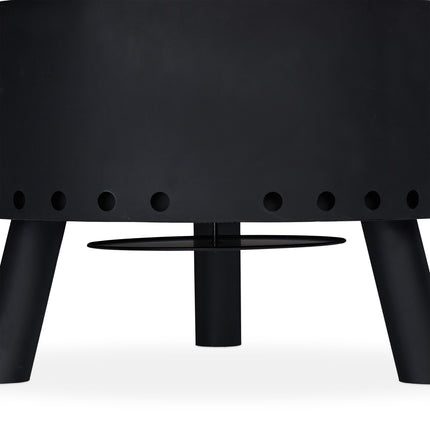 Steel Fire Bowl with Spark Guard and Heat Shield