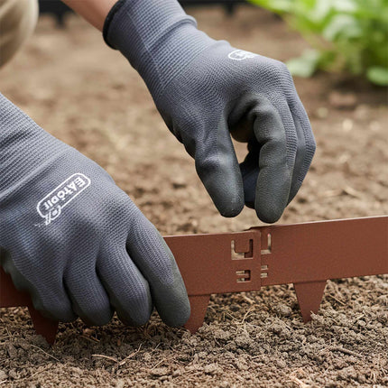 Steel Garden Bed Edging, Rust Look, Weed Barrier