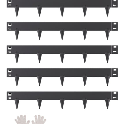 Steel Landscape Edging, 5-Pack 39 x 3 in Bendable Black