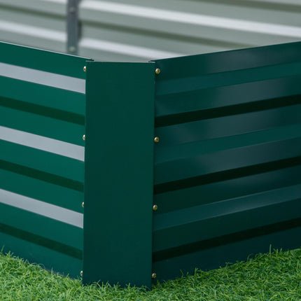 Steel Raised Garden Bed, Green, 241 x 90.5 x 30 cm