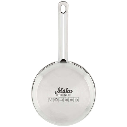 Steel Saucepan with Glass Lid, 1.5L Capacity