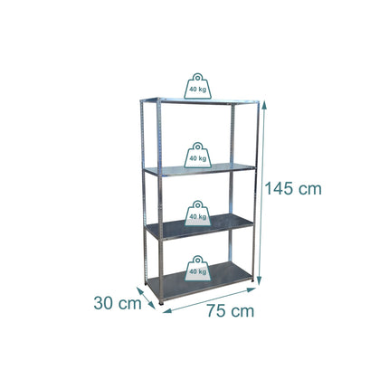 Steel Shelving Unit, 160kg Capacity, Bolt-Together