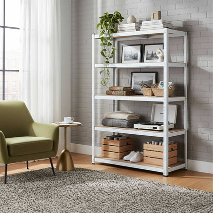 Steel Shelving Unit, Heavy-Duty, 5 Adjustable Tiers