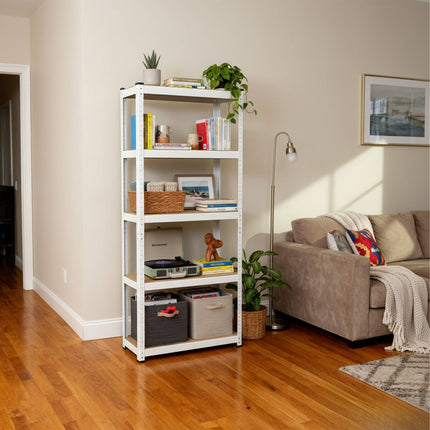 Steel Storage Rack, Heavy-Duty, 5 Adjustable Shelves