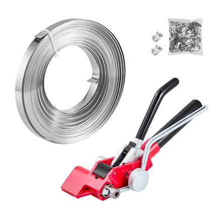 Steel Strapping Kit, Manual Tensioner Cutter, 30.5 m, 100 Seals
