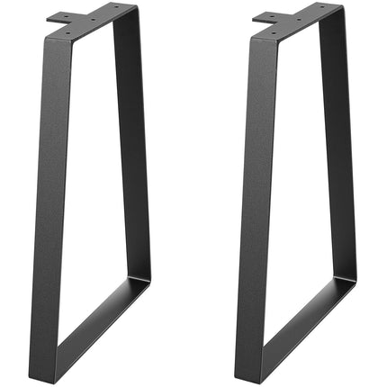Steel Table Legs, 16 Inch Trapezoid, Set of 2, Black