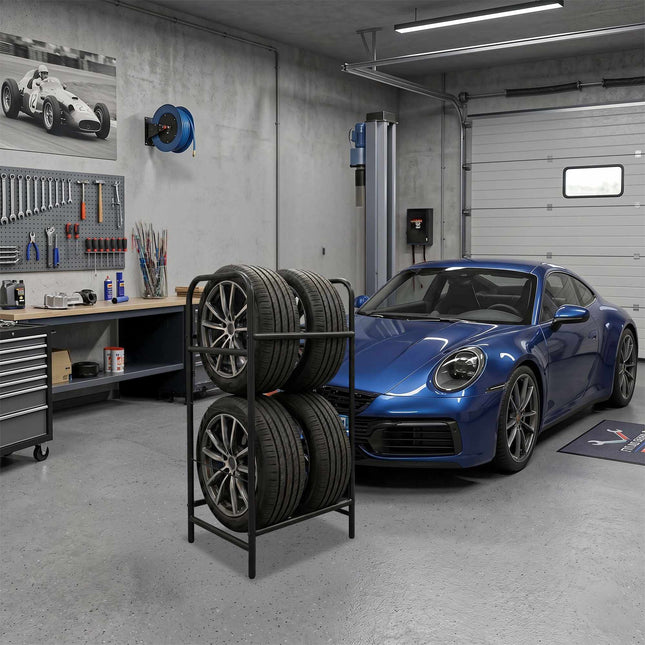 Steel Tire Rack – Garage Storage, Protective Feet