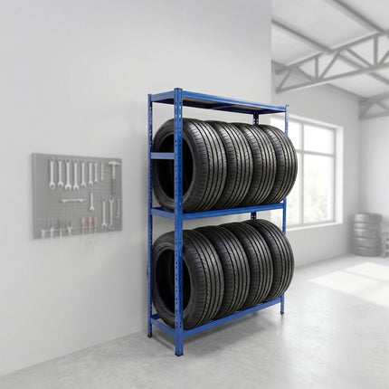 Steel Tire Rack With Adjustable Shelves, Easy Assembly