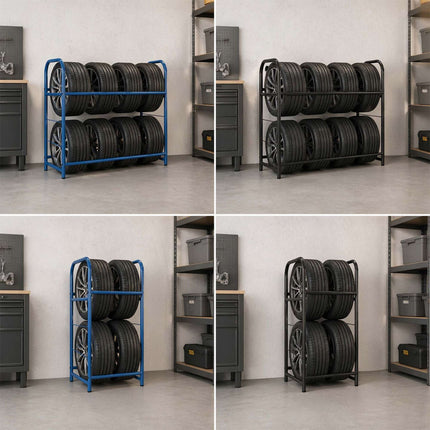 Steel Tyre Rack – Garage Storage, Holds 4 Tyres