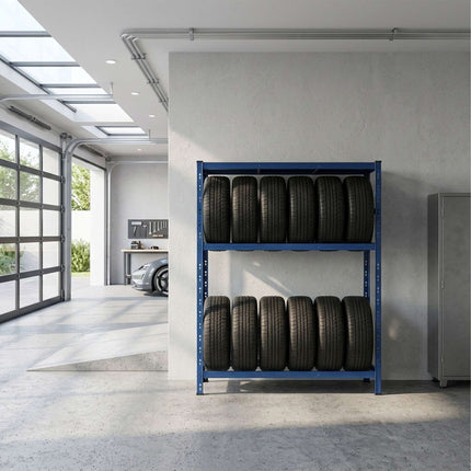 Steel Tyre Rack With Adjustable Shelves, Easy Assembly
