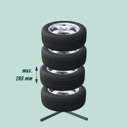 Steel Tyre Rack for 4 Tyres, 285mm Width, 120kg Load