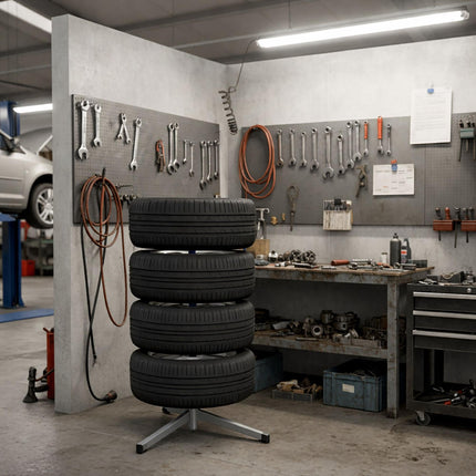Steel Tyre Rack for 4 Tyres, 285mm Width, 120kg Load