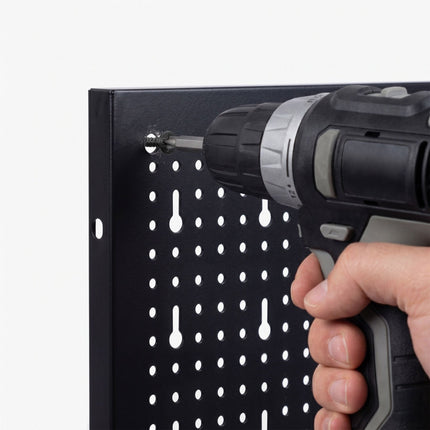 Steel Wall-Mounted Tool Pegboard With Hook Set
