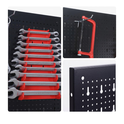 Steel Wall-Mounted Tool Pegboard With Hook Set