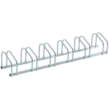 Steel bike rack for 6 - Wall/floor mount, weatherproof