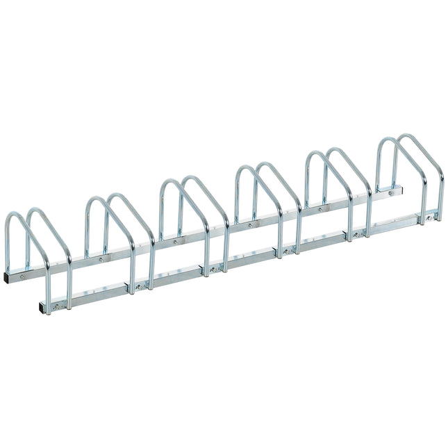 Steel bike rack for 6 - Wall/floor mount, weatherproof