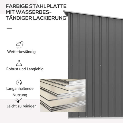 Lockable steel garden cabinet, Nice roof, 0.92 m², Grey