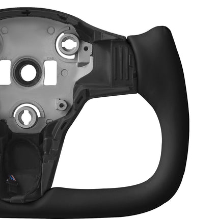 Steering Wheel, Heated Carbon Fiber D-Shape, Leather Grip