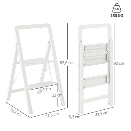 Folding step ladder, anti-slip, 3 steps, 150 kg capacity