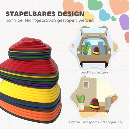 Stepping Stones Set, Non-Slip, Indoor/Outdoor, Stackable, Multicolor