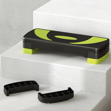 Adjustable Aerobic Stepper - 3 Heights, 150kg Capacity, Green