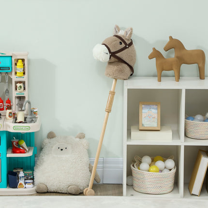 Stick Horse with Sound, Wheels – Kids 24+ Months, Gray