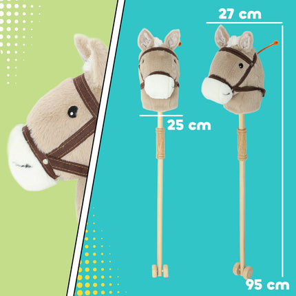 Stick Horse with Sound, Wheels – Kids 24+ Months, Gray