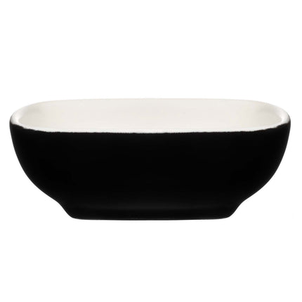 Stoneware Dip Bowls, Black/White, Set of 4, Oven Safe