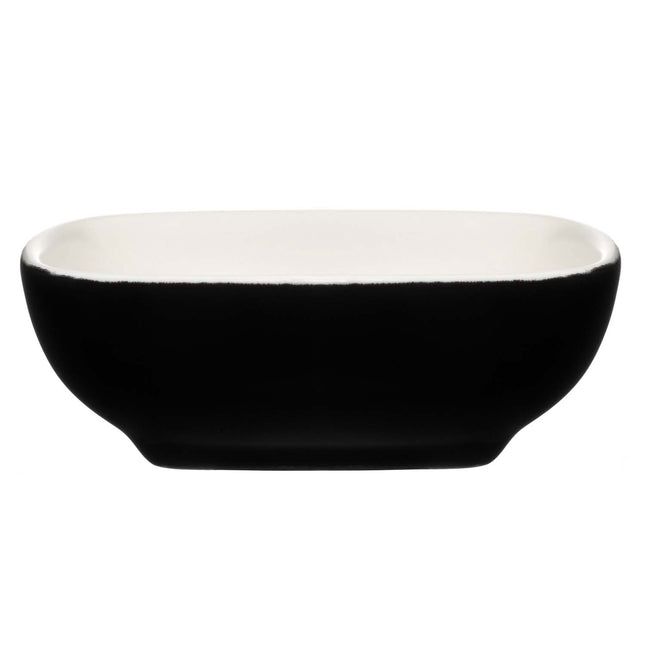 Stoneware Dip Bowls, Black/White, Set of 4, Oven Safe