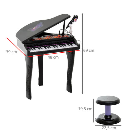 Musical children's stool - black, durable and comfortable