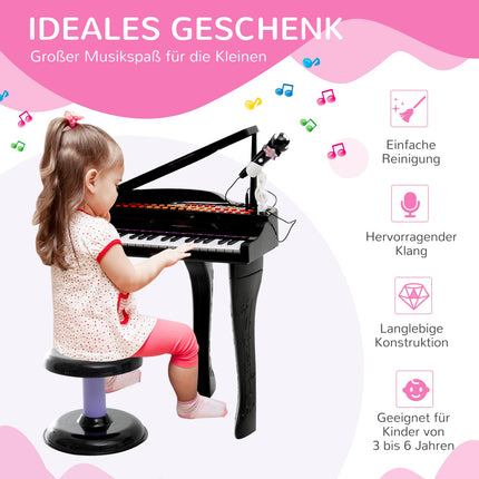 Musical children's stool - black, durable and comfortable