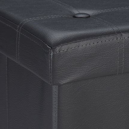 Stool in artificial leather with storage space
