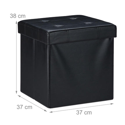 Stool in artificial leather with storage space