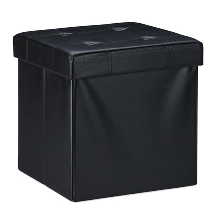 Stool in artificial leather with storage space