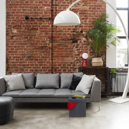 Stool in artificial leather with storage space