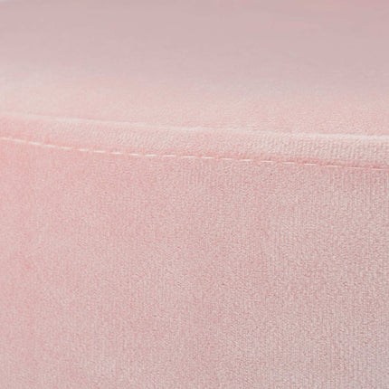 Stool in velvet with pink metal legs