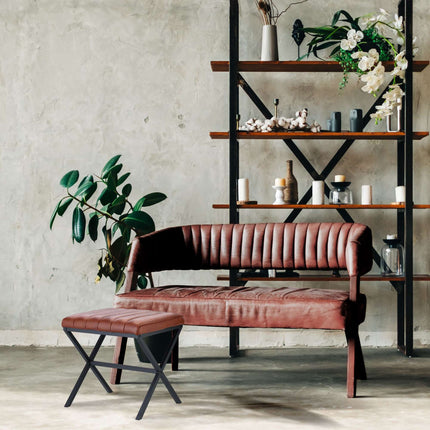 Stool with artificial leather cover