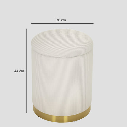 Cream white upholstered storage pallet with steel base