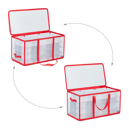 Storage Bag for 128 Christmas Ornaments, Adjustable Dividers
