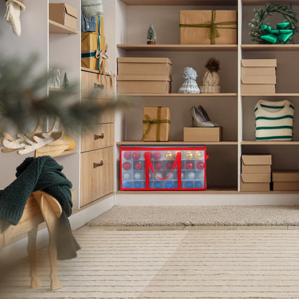 Storage Bag for 128 Christmas Ornaments, Adjustable Dividers