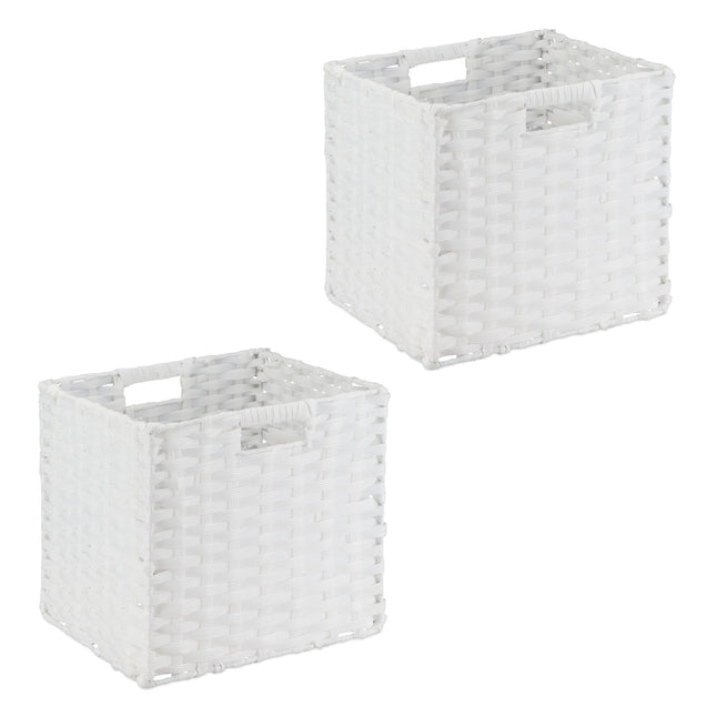 Storage Baskets Set of 2 – Durable Plastic Organisers