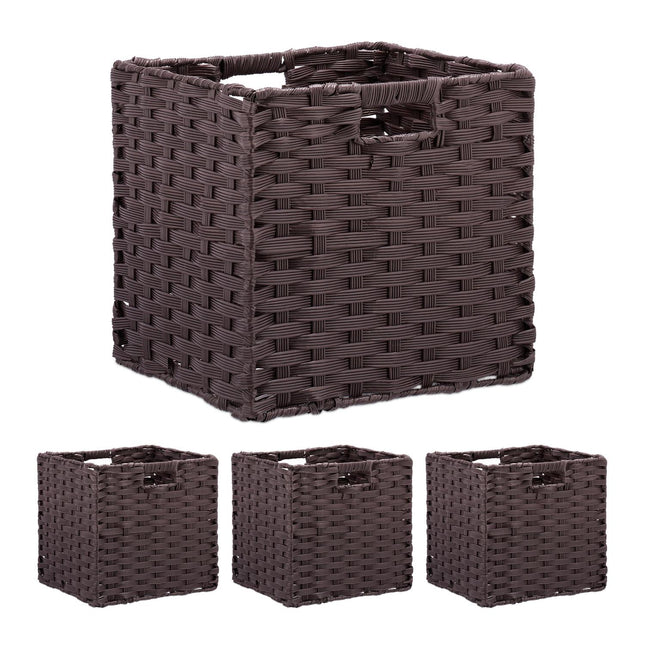 Storage Baskets Set of 4 – Durable Plastic Organisers