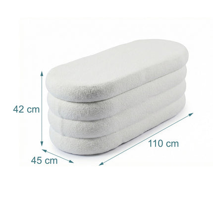 Storage Bench in Teddy Fabric – Upholstered, Padded Seat