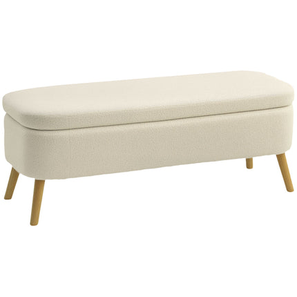 Storage Bench with Hidden Compartment, Teddy Fleece, 220kg Capacity