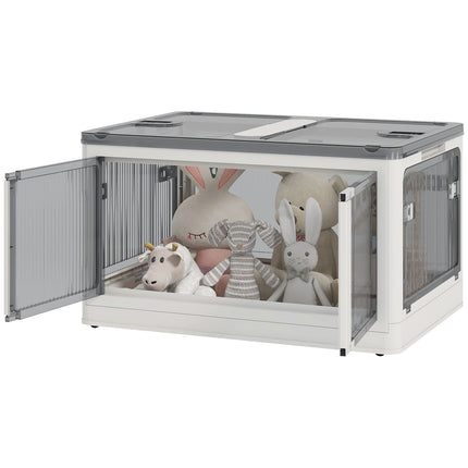 Stackable 69L storage box with wheels - White