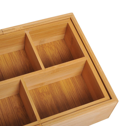 Bamboo storage box, pull-out box, natural